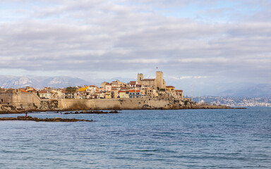 City view of Antibes, tourist destination with old town at the French Riviera, France