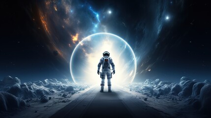 astronaut floating in space