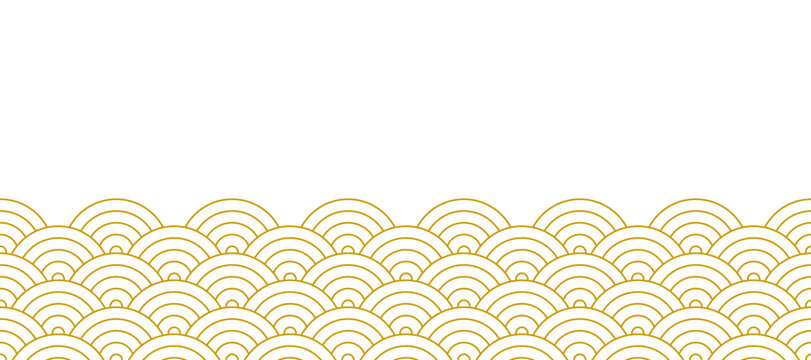 Chinese traditional oriental ornament background, golden clouds pattern seamless, Chinese new year decor banner