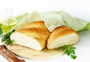 white bread loaf on a wooden table