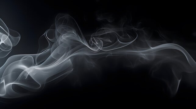 a black and white photo of smoke on a black background