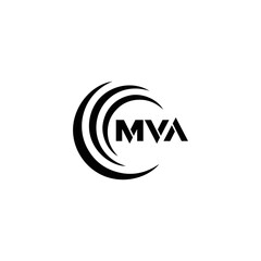 MVA logo. MVA set , M V A design. White MVA letter. MVA, M V A letter logo design. Initial letter MVA letter logo set, linked circle uppercase monogram logo. M V A letter logo vector design.	
