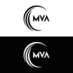 MVA logo. MVA set , M V A design. White MVA letter. MVA, M V A letter logo design. Initial letter MVA letter logo set, linked circle uppercase monogram logo. M V A letter logo vector design.	
