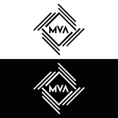 MVA logo. MVA set , M V A design. White MVA letter. MVA, M V A letter logo design. Initial letter MVA letter logo set, linked circle uppercase monogram logo. M V A letter logo vector design.	
