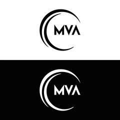 MVA logo. MVA set , M V A design. White MVA letter. MVA, M V A letter logo design. Initial letter MVA letter logo set, linked circle uppercase monogram logo. M V A letter logo vector design.	
