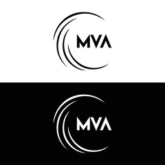 Fototapeta na wymiar MVA logo. MVA set , M V A design. White MVA letter. MVA, M V A letter logo design. Initial letter MVA letter logo set, linked circle uppercase monogram logo. M V A letter logo vector design. 