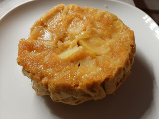 Close up of plate of homemade apple pie