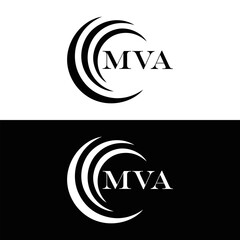 MVA logo. MVA set , M V A design. White MVA letter. MVA, M V A letter logo design. Initial letter MVA letter logo set, linked circle uppercase monogram logo. M V A letter logo vector design.	
