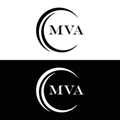 MVA logo. MVA set , M V A design. White MVA letter. MVA, M V A letter logo design. Initial letter MVA letter logo set, linked circle uppercase monogram logo. M V A letter logo vector design.	

