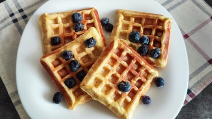 waffles with jam