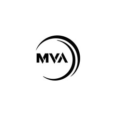 MVA logo. MVA set , M V A design. White MVA letter. MVA, M V A letter logo design. Initial letter MVA letter logo set, linked circle uppercase monogram logo. M V A letter logo vector design.	
