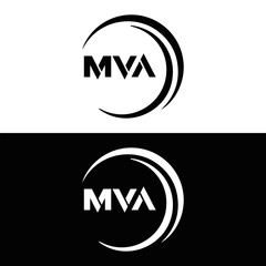 MVA logo. MVA set , M V A design. White MVA letter. MVA, M V A letter logo design. Initial letter MVA letter logo set, linked circle uppercase monogram logo. M V A letter logo vector design.	
