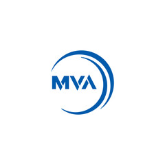 MVA logo. MVA set , M V A design. White MVA letter. MVA, M V A letter logo design. Initial letter MVA letter logo set, linked circle uppercase monogram logo. M V A letter logo vector design.	
