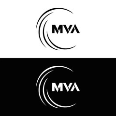 MVA logo. MVA set , M V A design. White MVA letter. MVA, M V A letter logo design. Initial letter MVA letter logo set, linked circle uppercase monogram logo. M V A letter logo vector design.	
