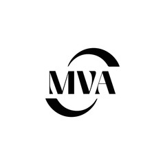 MVA logo. MVA set , M V A design. White MVA letter. MVA, M V A letter logo design. Initial letter MVA letter logo set, linked circle uppercase monogram logo. M V A letter logo vector design.	
