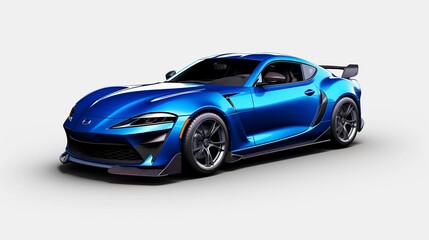 Blue sports car. Futuristic sports car concept. Generative AI.