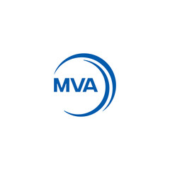MVA logo. MVA set , M V A design. White MVA letter. MVA, M V A letter logo design. Initial letter MVA letter logo set, linked circle uppercase monogram logo. M V A letter logo vector design.	
