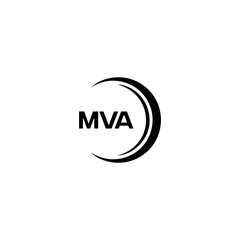 MVA logo. MVA set , M V A design. White MVA letter. MVA, M V A letter logo design. Initial letter MVA letter logo set, linked circle uppercase monogram logo. M V A letter logo vector design.	
