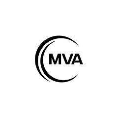 MVA logo. MVA set , M V A design. White MVA letter. MVA, M V A letter logo design. Initial letter MVA letter logo set, linked circle uppercase monogram logo. M V A letter logo vector design.	
