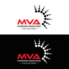 MVA logo. MVA set , M V A design. White MVA letter. MVA, M V A letter logo design. Initial letter MVA letter logo set, linked circle uppercase monogram logo. M V A letter logo vector design.	
