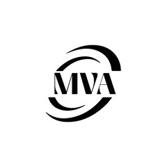 MVA logo. MVA set , M V A design. White MVA letter. MVA, M V A letter logo design. Initial letter MVA letter logo set, linked circle uppercase monogram logo. M V A letter logo vector design.	
