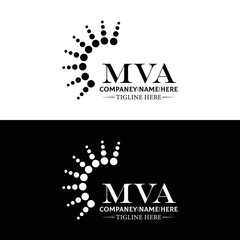 MVA logo. MVA set , M V A design. White MVA letter. MVA, M V A letter logo design. Initial letter MVA letter logo set, linked circle uppercase monogram logo. M V A letter logo vector design.	
