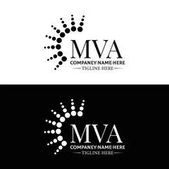 MVA logo. MVA set , M V A design. White MVA letter. MVA, M V A letter logo design. Initial letter MVA letter logo set, linked circle uppercase monogram logo. M V A letter logo vector design.	
