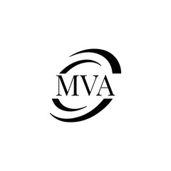 MVA logo. MVA set , M V A design. White MVA letter. MVA, M V A letter logo design. Initial letter MVA letter logo set, linked circle uppercase monogram logo. M V A letter logo vector design.	
