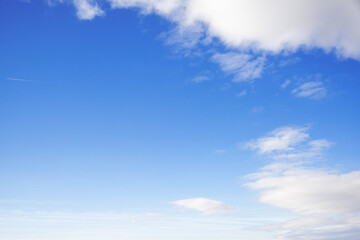 Beautiful blue sky with white cloud, background, wallpaper.