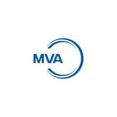 MVA logo. MVA set , M V A design. White MVA letter. MVA, M V A letter logo design. Initial letter MVA letter logo set, linked circle uppercase monogram logo. M V A letter logo vector design.	
