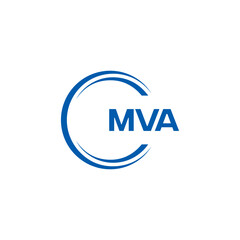 MVA logo. MVA set , M V A design. White MVA letter. MVA, M V A letter logo design. Initial letter MVA letter logo set, linked circle uppercase monogram logo. M V A letter logo vector design.	

