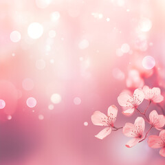 Spring background with sakura, Pink cherry blossom floral background