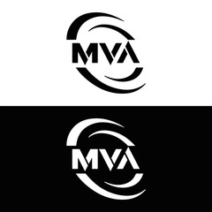 MVA logo. MVA set , M V A design. White MVA letter. MVA, M V A letter logo design. Initial letter MVA letter logo set, linked circle uppercase monogram logo. M V A letter logo vector design.	

