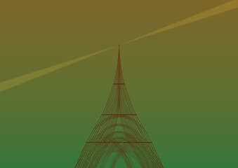 Tower with light in simple background