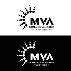 MVA logo. MVA set , M V A design. White MVA letter. MVA, M V A letter logo design. Initial letter MVA letter logo set, linked circle uppercase monogram logo. M V A letter logo vector design.	
