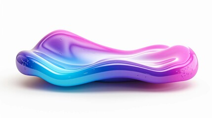 Gradient color floating liquid blob. 3d rendering image. with isolated background