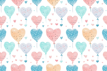Pastel Valentine Hearts Seamless Pattern