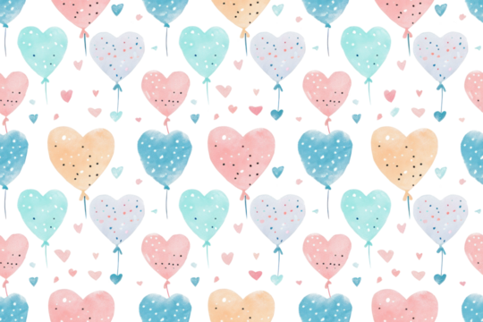 Pastel Valentine Hearts Seamless Pattern - Powered by Adobe