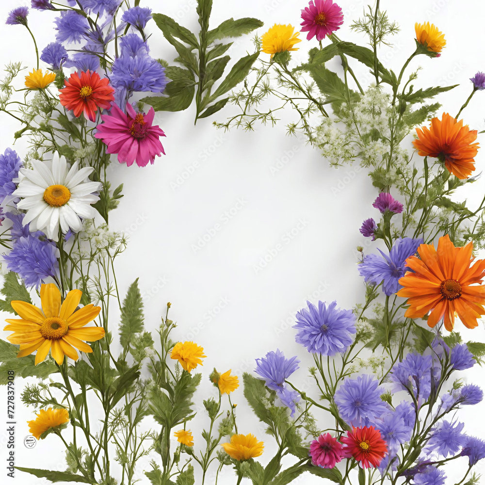 Wall mural frame of wild flowers - 1