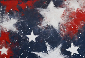 navy blue, white, red, with stars abstract background