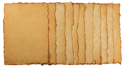 Old antique paper parchment pages isolated