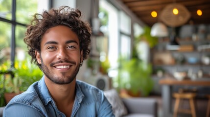 Jeune homme heureux et souriant