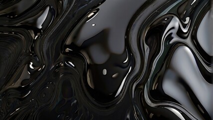 close up of a black liquid 