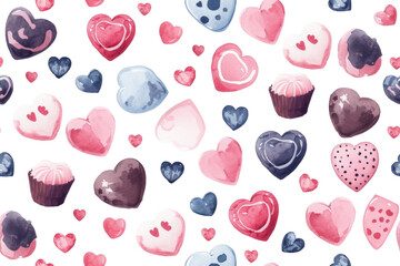 Pastel Valentine Hearts Pattern