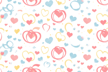 Pastel Valentine Hearts Seamless Pattern