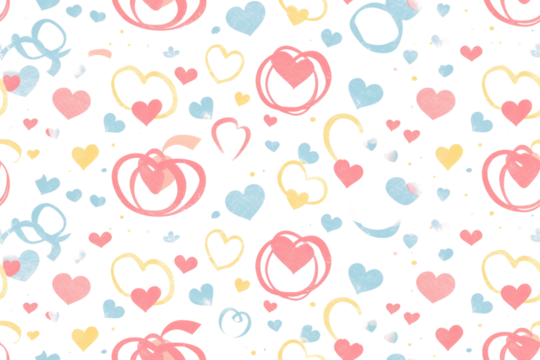Pastel Valentine Hearts Seamless Pattern