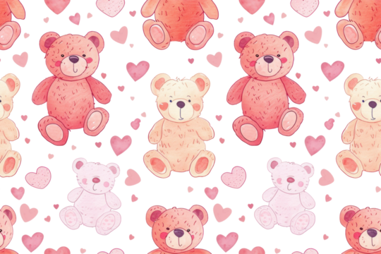 Seamless Pastel Valentines Hearts Pattern