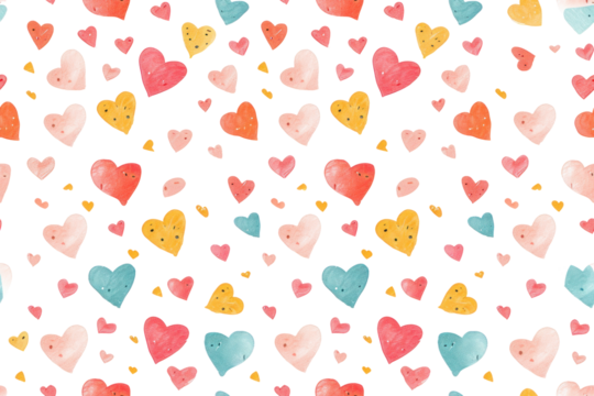 Pastel Valentine Hearts Pattern - Powered by Adobe