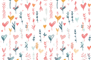 Pastel Valentine Hearts Seamless Pattern