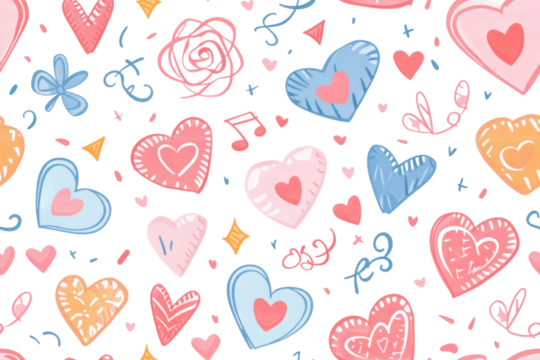 Pastel Valentine Hearts Seamless Pattern
